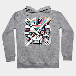 Pixelated Nostalgia: Abstract Retro Gamer Hoodie